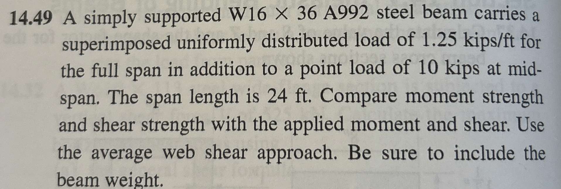 1 4 . 4 9 A simply supported W 1 6 3 6 A 9 9 2