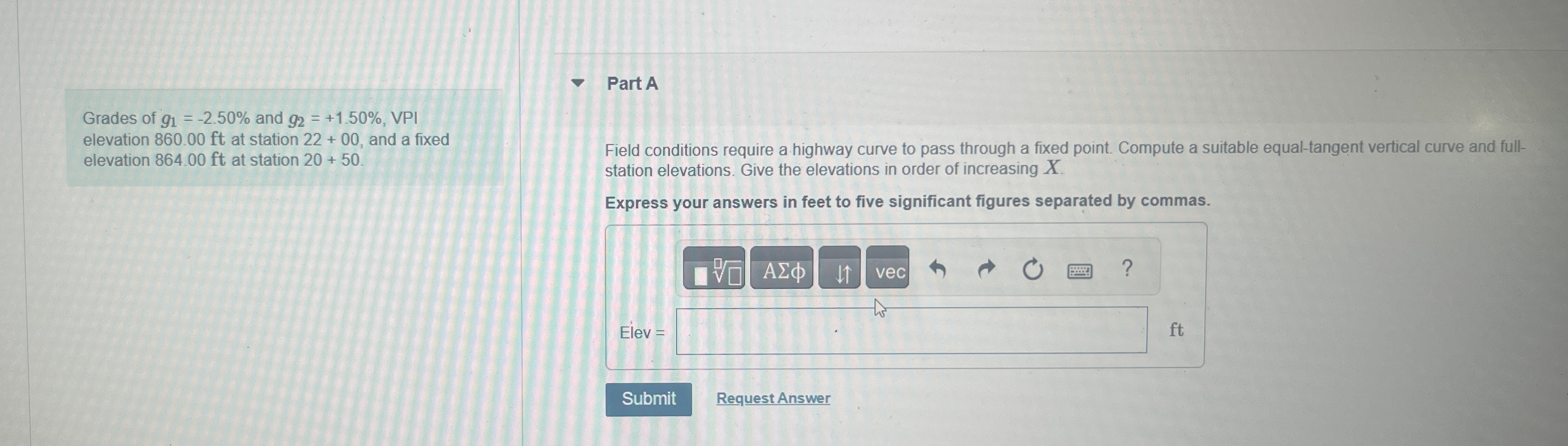 Grades of g 1 = - 2 . 5 0 % and g 2 = + 1 . 5 0 %