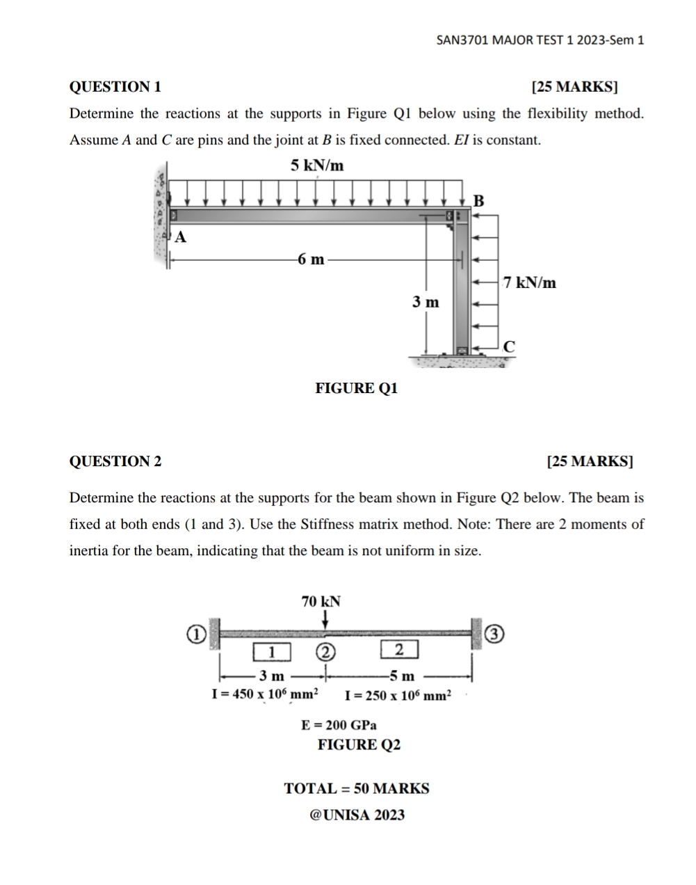 SAN 3 7 0 1 MAJOR TEST 1 2 0 2 3 - Sem 1 QUESTION