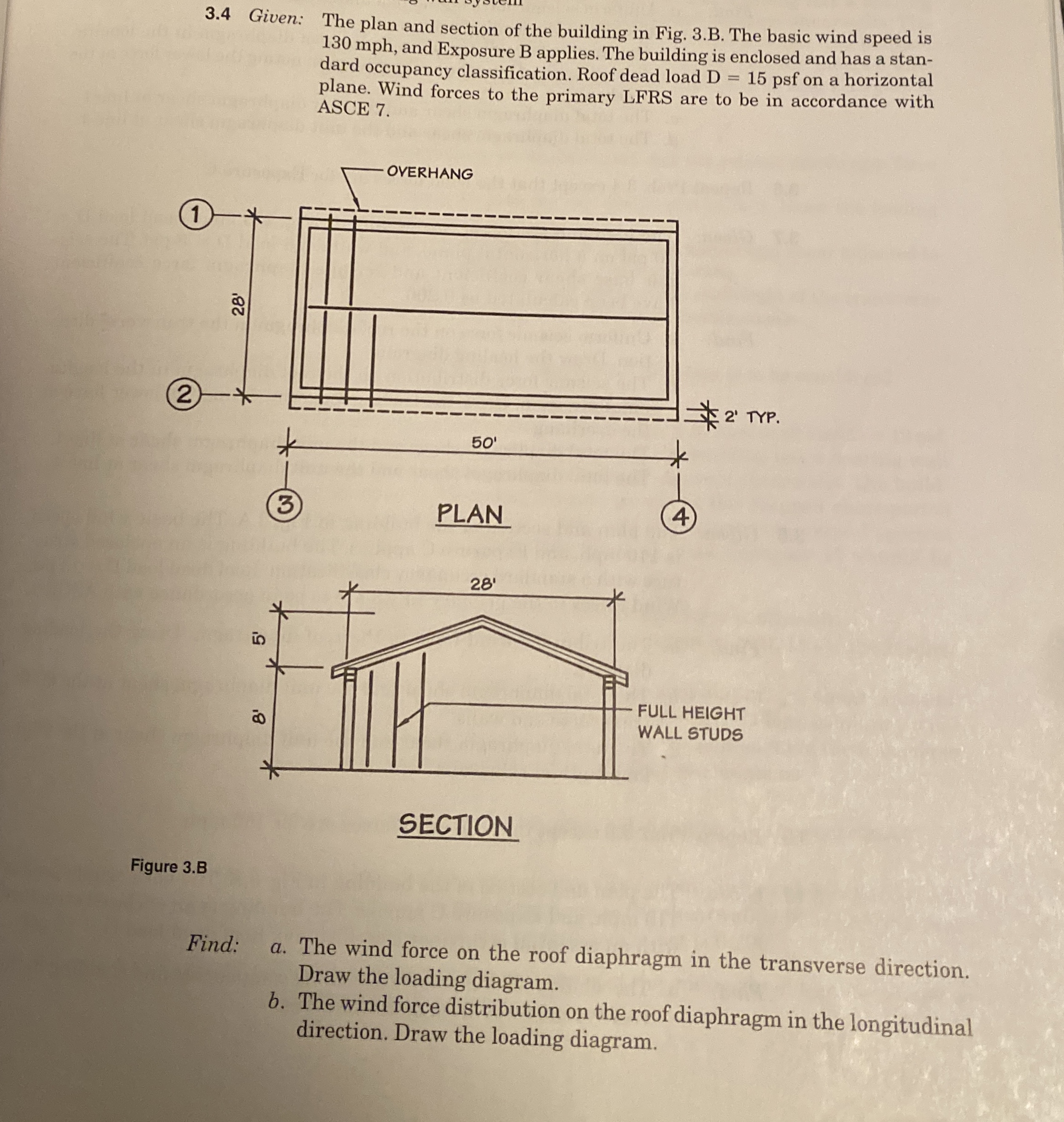 3 . 4 Given: The plan and section of the building