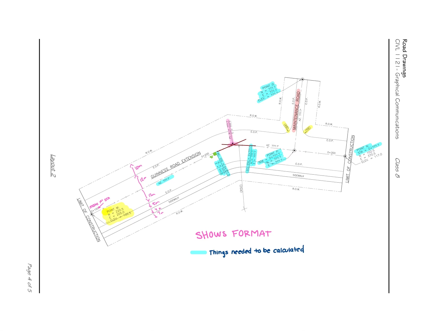 How to solve Road Drawings CIVL 1 1 2 1 -