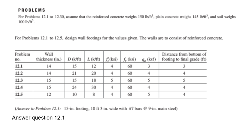 PROBLEMS Answer 1 2 . 1 For Problems 1 2 . 1 to 1
