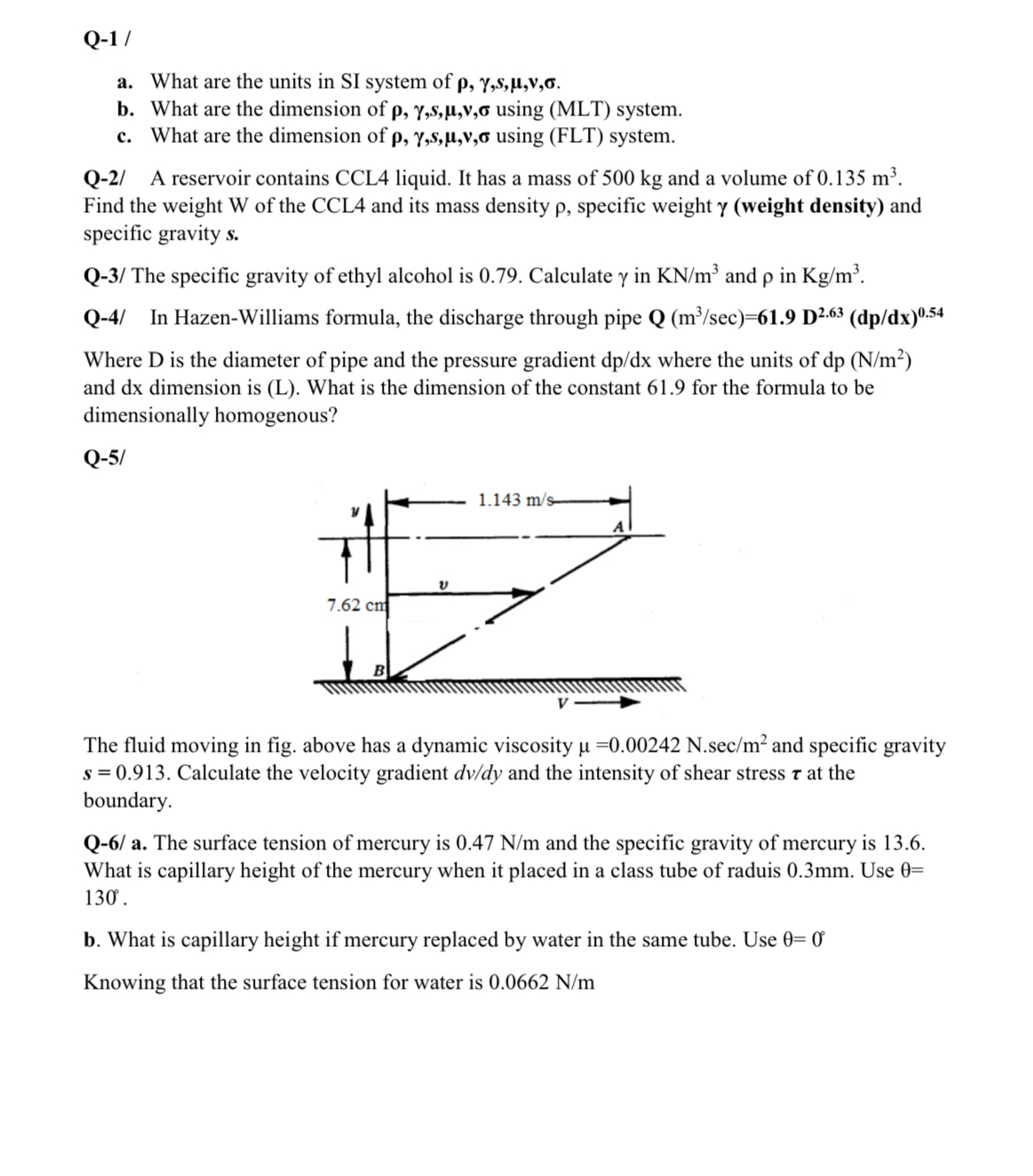 Q - 1 / a . What are the units in SI system of ,