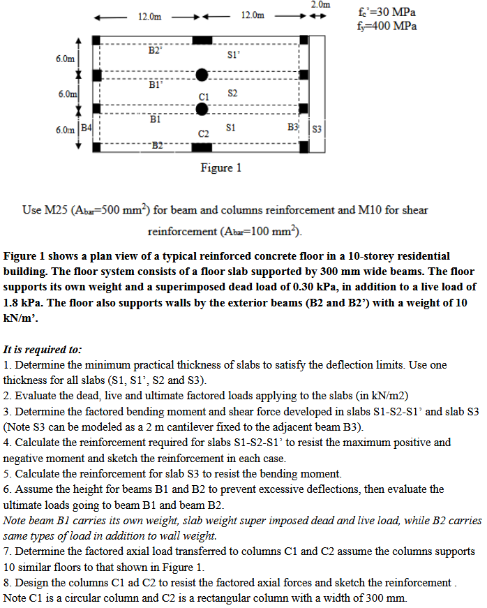 Use M 2 5 ( A b a r = 5 0 0 m m 2 ) for beam and