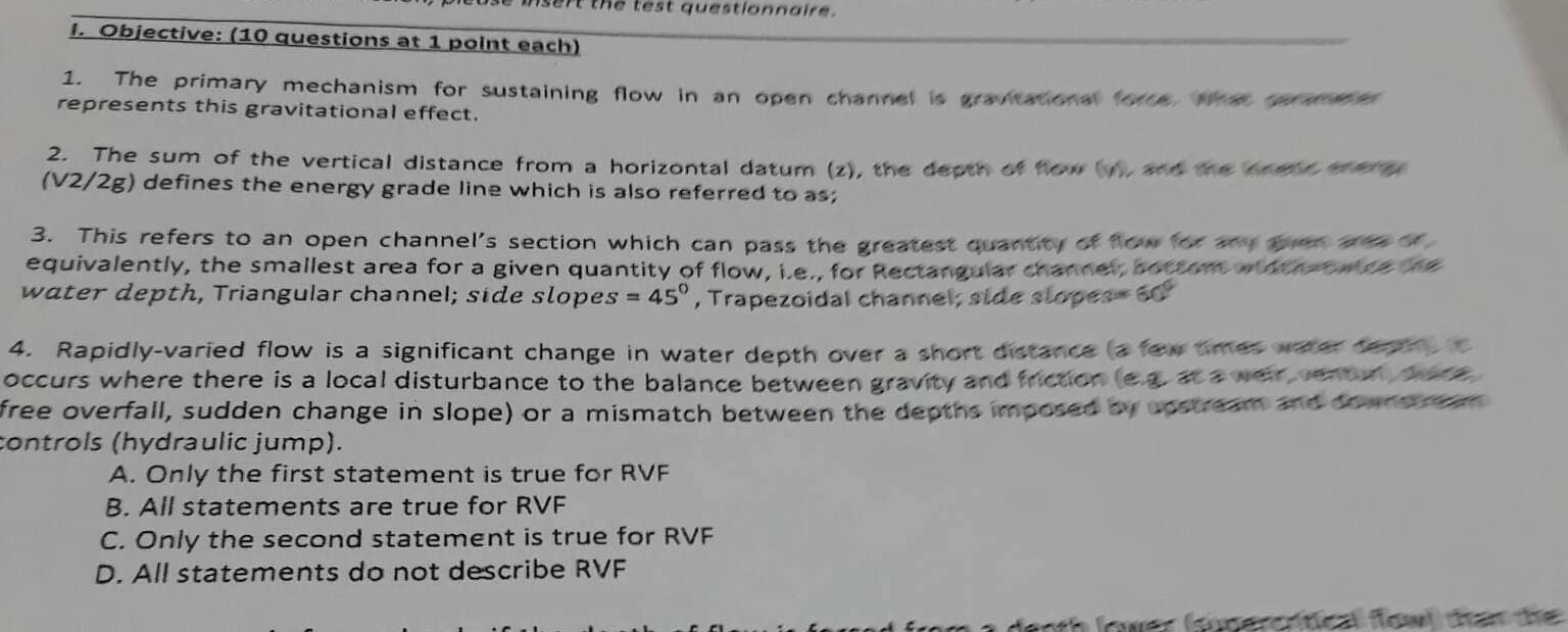 Objective: ( 1 0 questions at 1 point each ) The