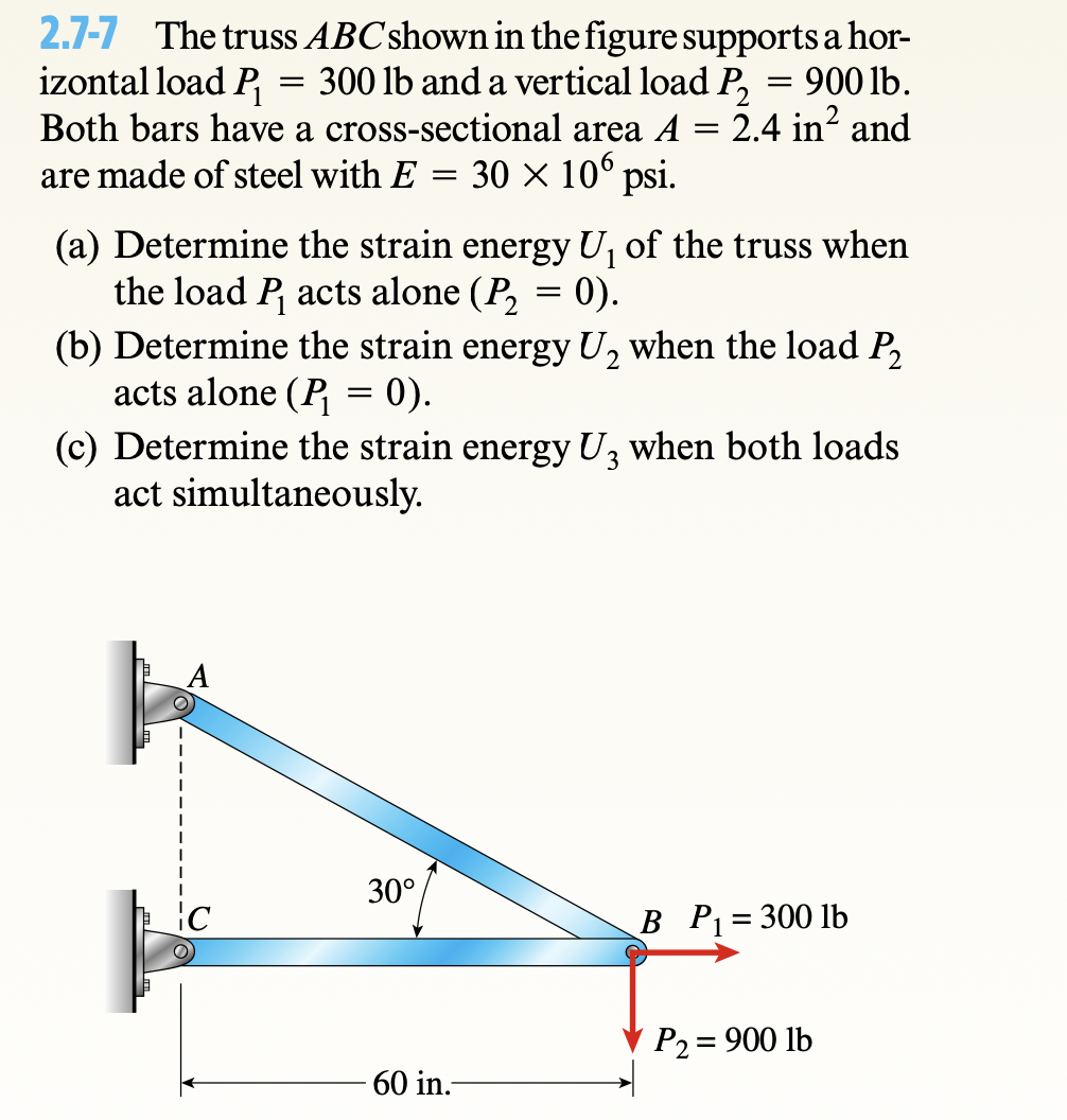 2 . 7 - 7 The truss ABC shown in the figure