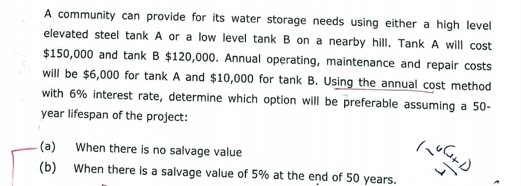 A community can provide for its water storage