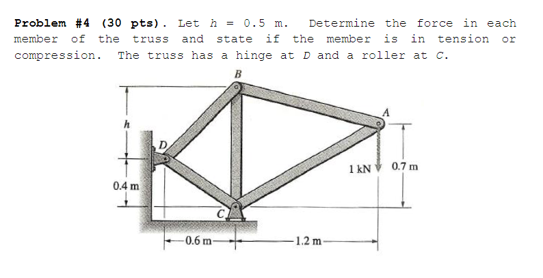 Problem # 4 ( 3 0 pts ) . Let h = 0 . 5 m .