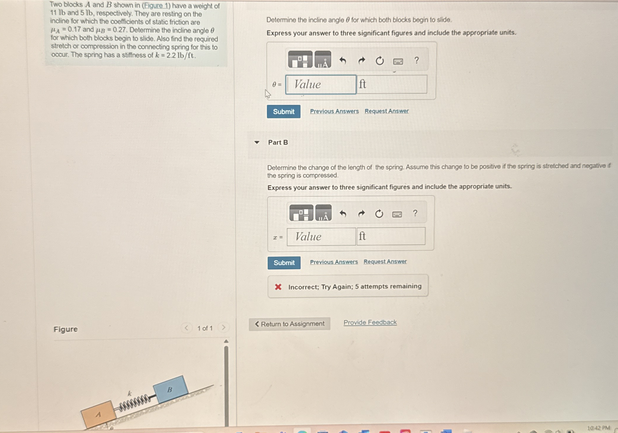 Two blocks A and B shown in ( Figure 1 ) have a
