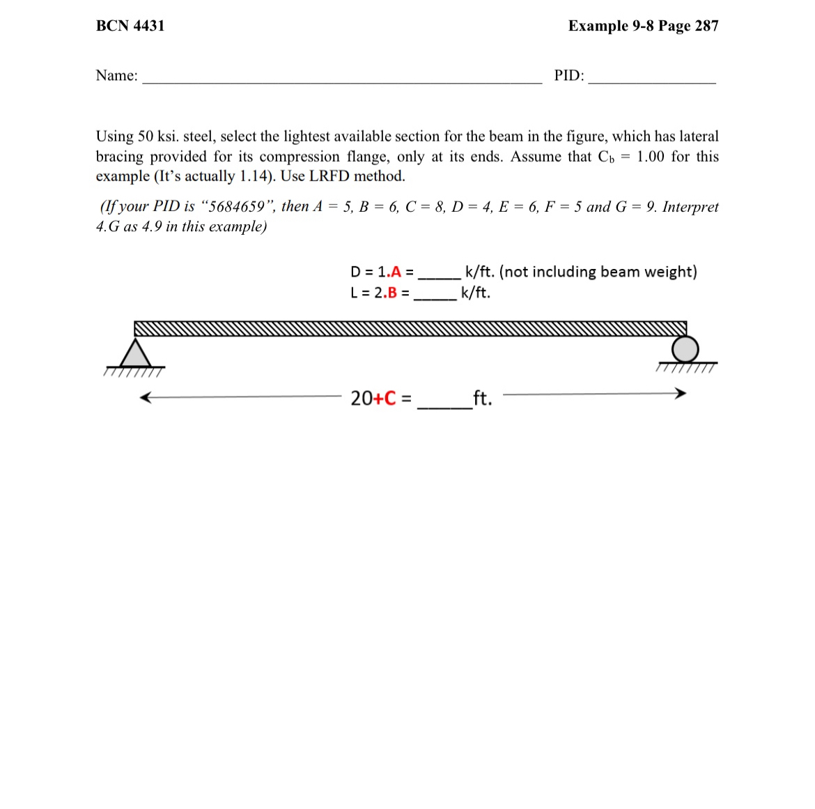 Name: PID: 6 3 3 2 3 8 0 Using 5 0 ksi . steel,