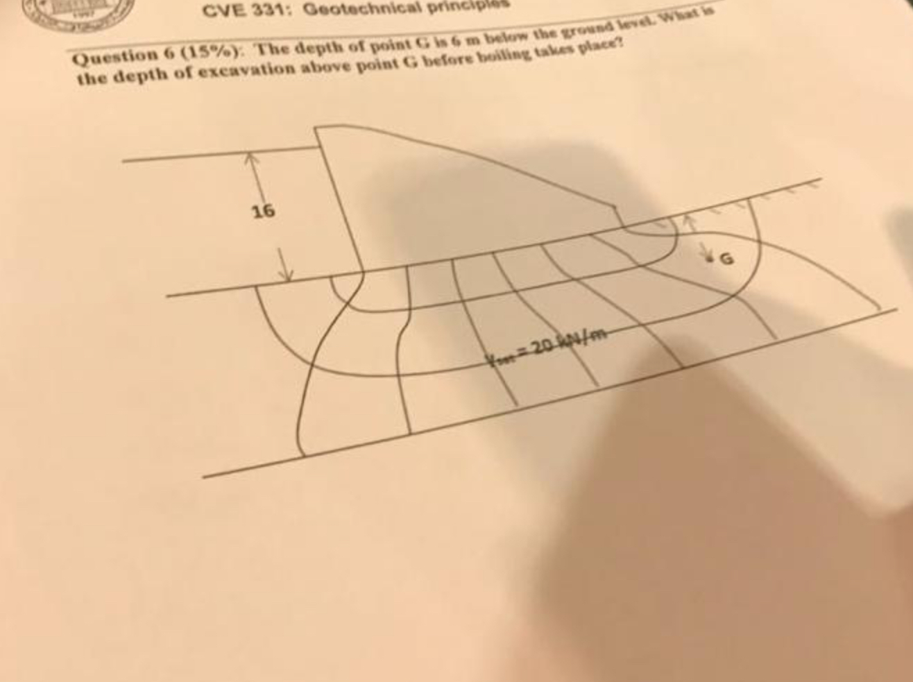 CVE 3 3 1 : Geotechnical principles Question 6 (