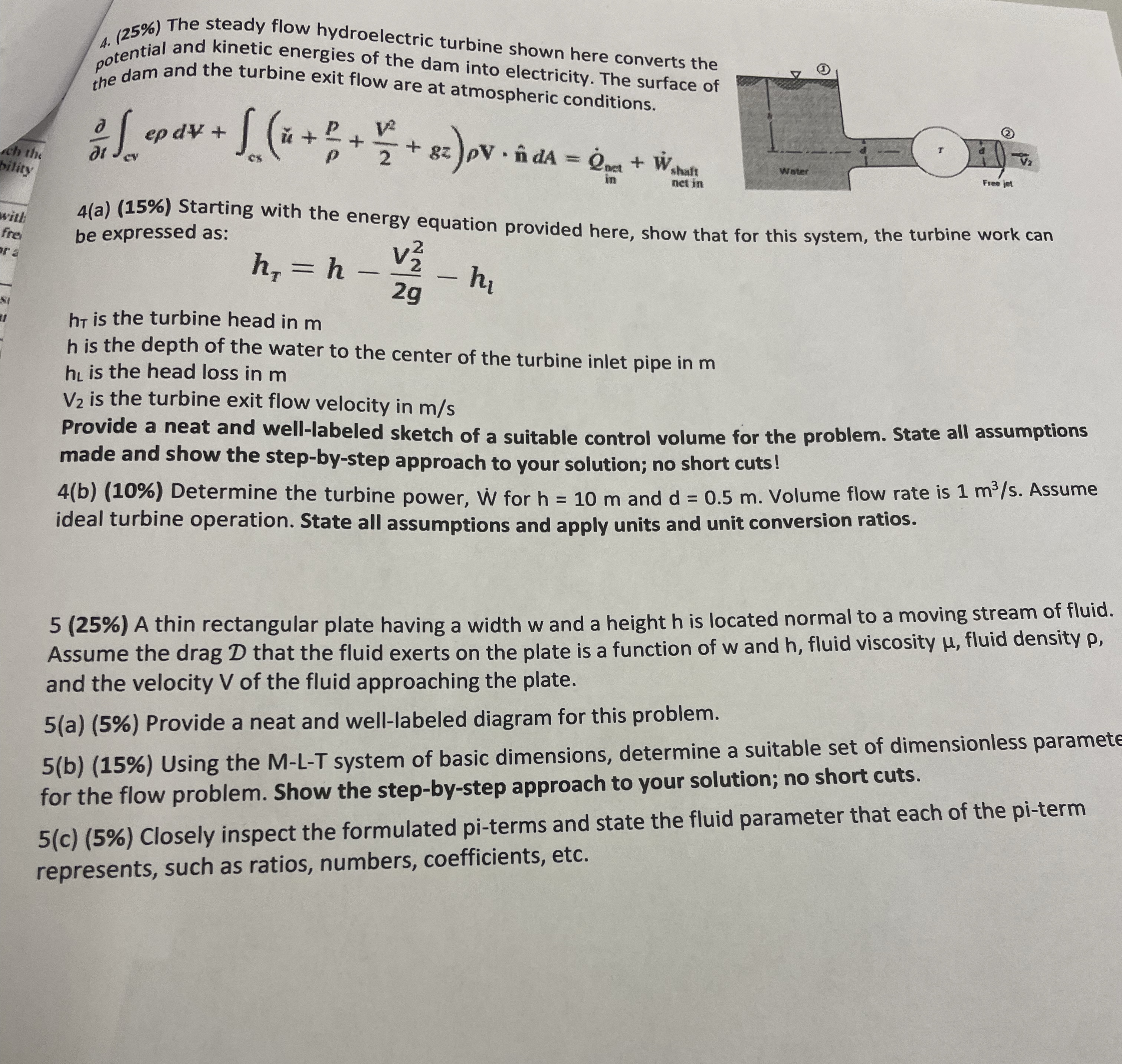 ( 2 5 % ) The steady flow hydroelectric turbine