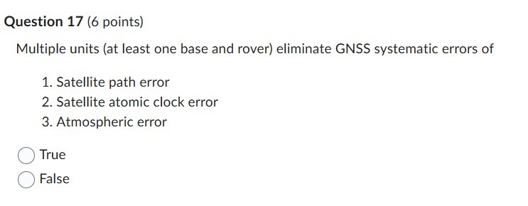 Question 1 7 ( 6 points ) Multiple units ( at