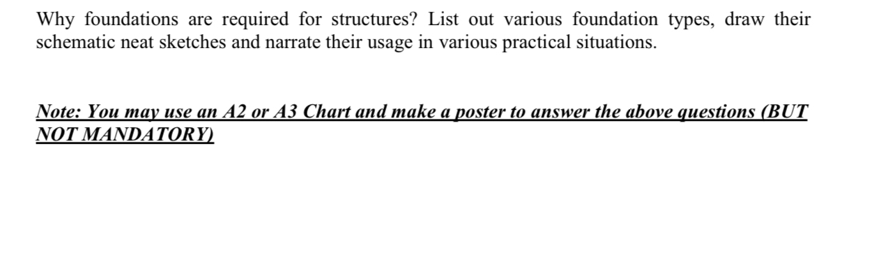 Why foundations are required for structures? List