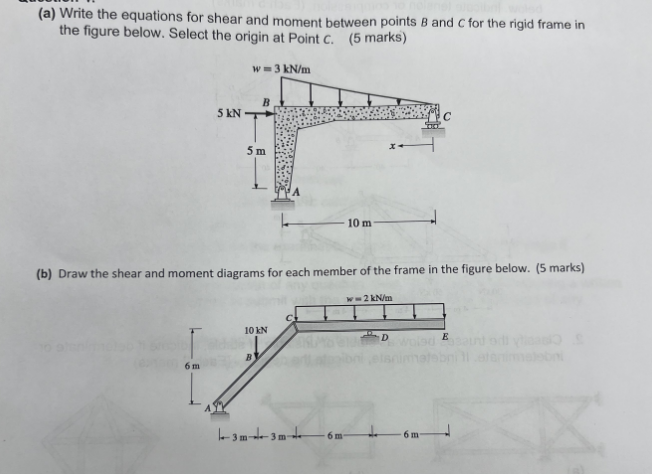 ( a ) Write the equations for shear and moment