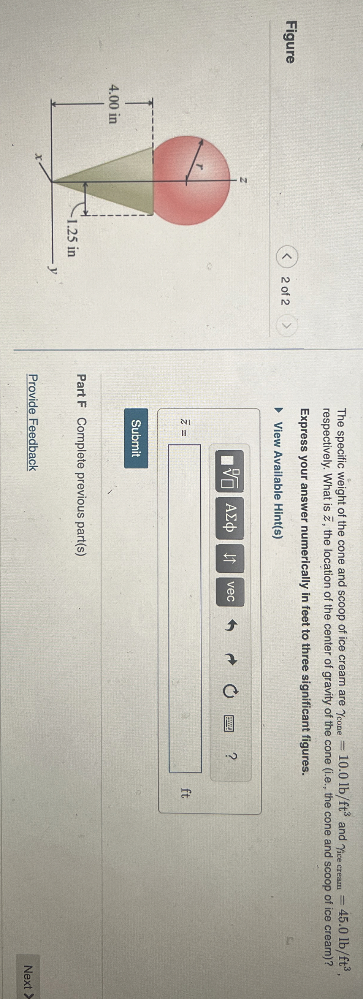 ? b a r ( z ) = 4 . 3 7 i n Previous Answers