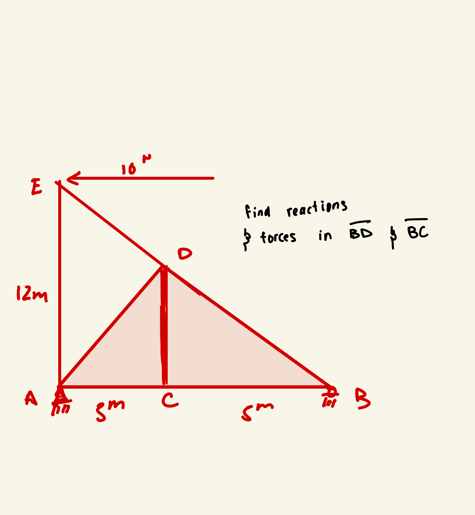 Find reactions in BC and BD
