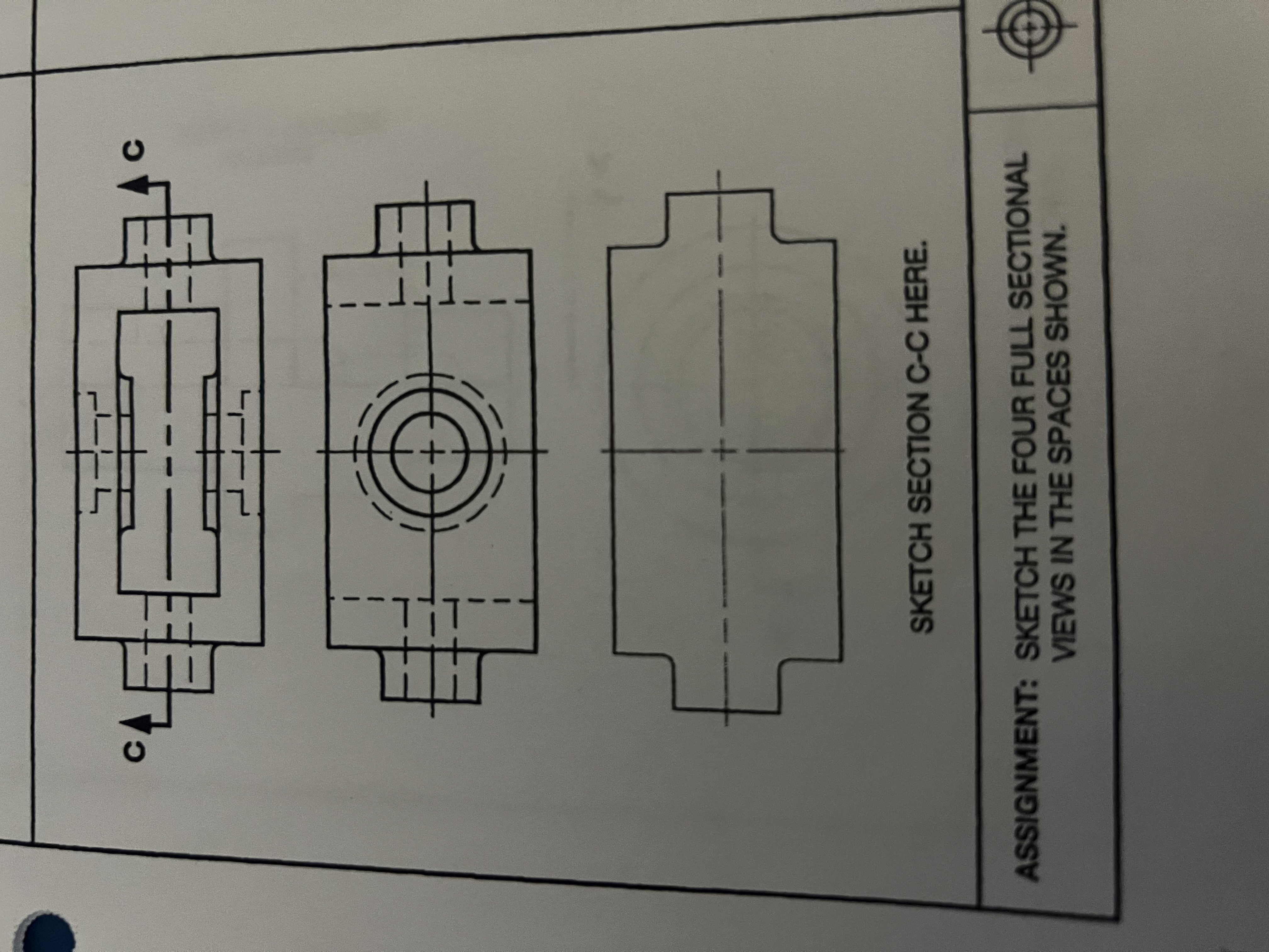 SKETCH SECTION C - C HERE. ASSIGNMENT: SKETCH THE