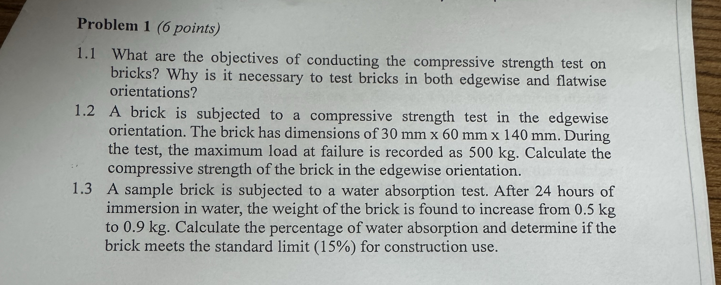 Problem 1 ( 6 points ) 1 . 1 What are the