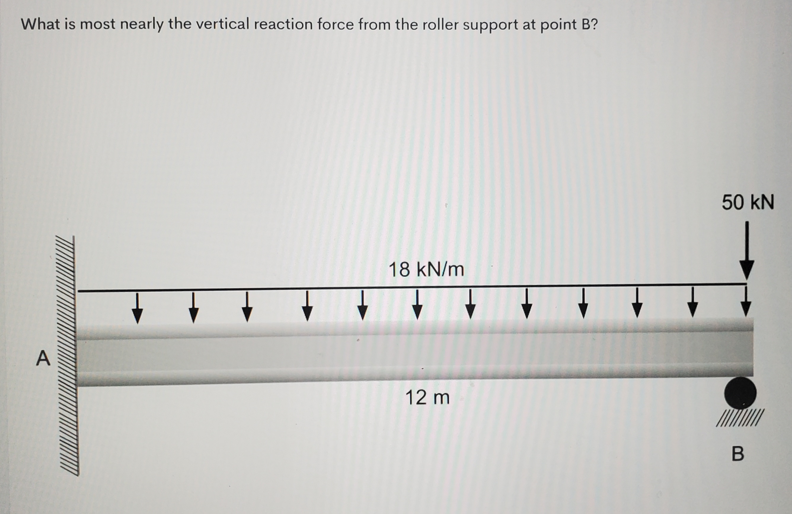 What is most nearly the vertical reaction force