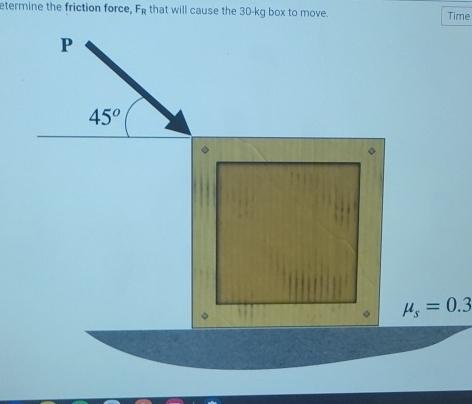 etermine the friction force, F R that will cause