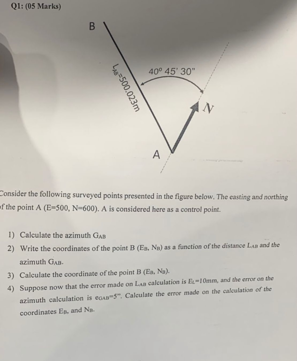 Q 1 : ( 0 5 Marks ) B Consider the following