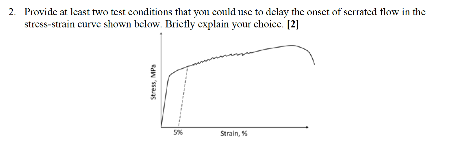 Provide at least two test conditions that you