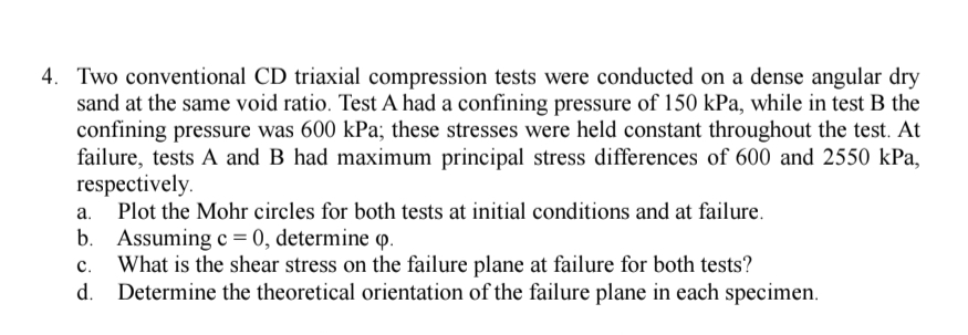 Two conventional CD triaxial compression tests