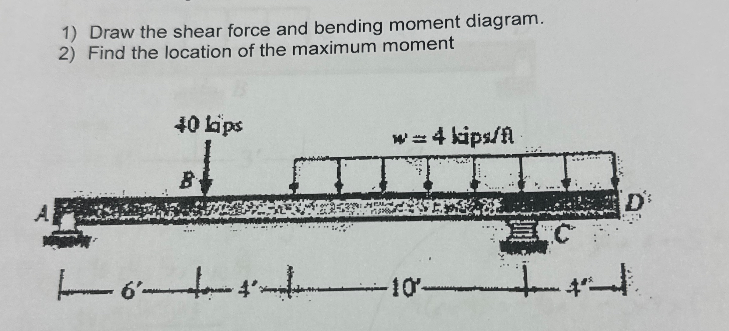 Draw the shear force and bending moment diagram.