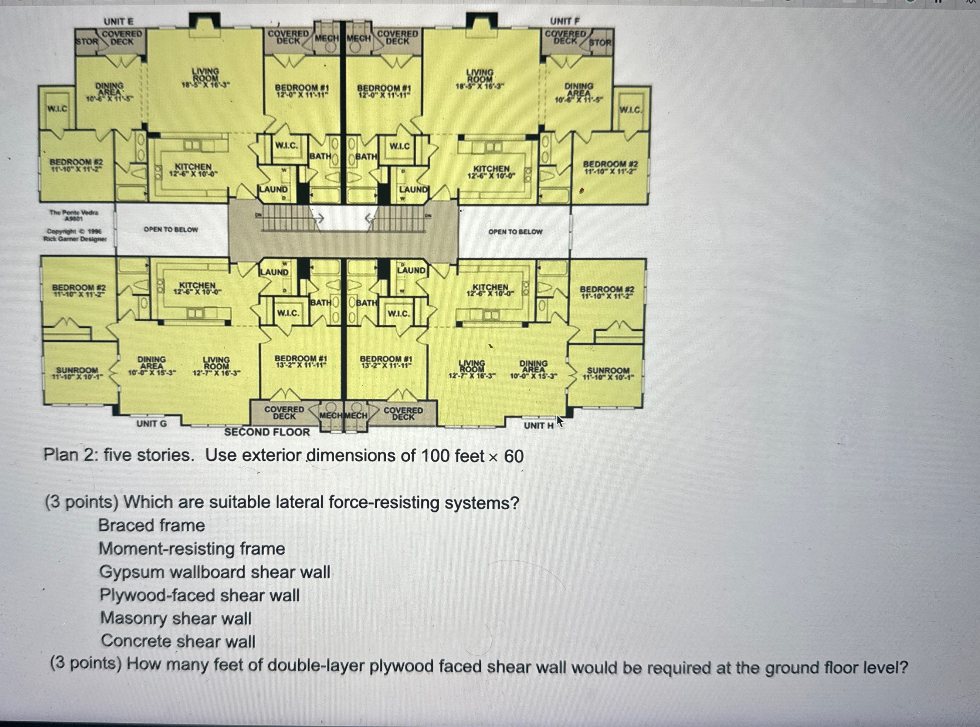 Plan 2 : five stories. Use exterior dimensions of