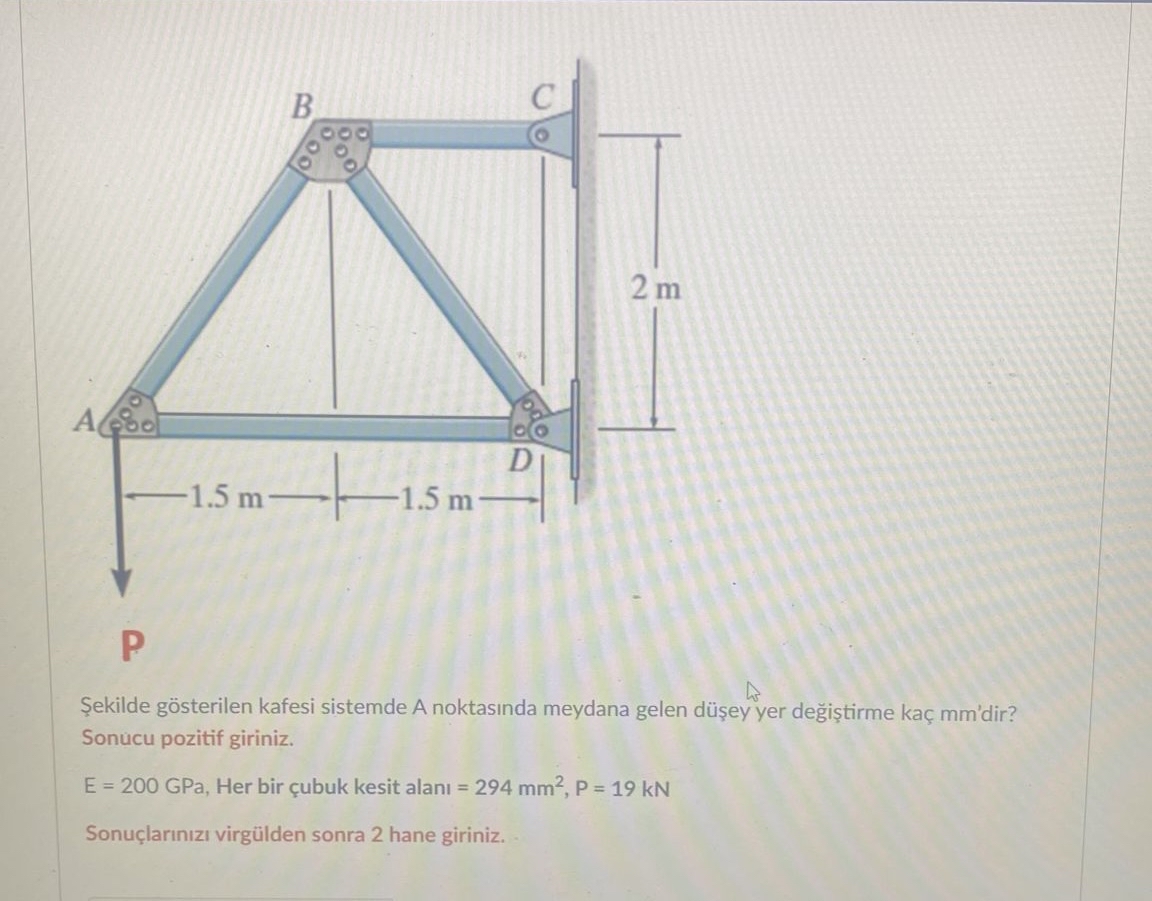 ekilde g sterilen kafesi sistemde A noktas nda