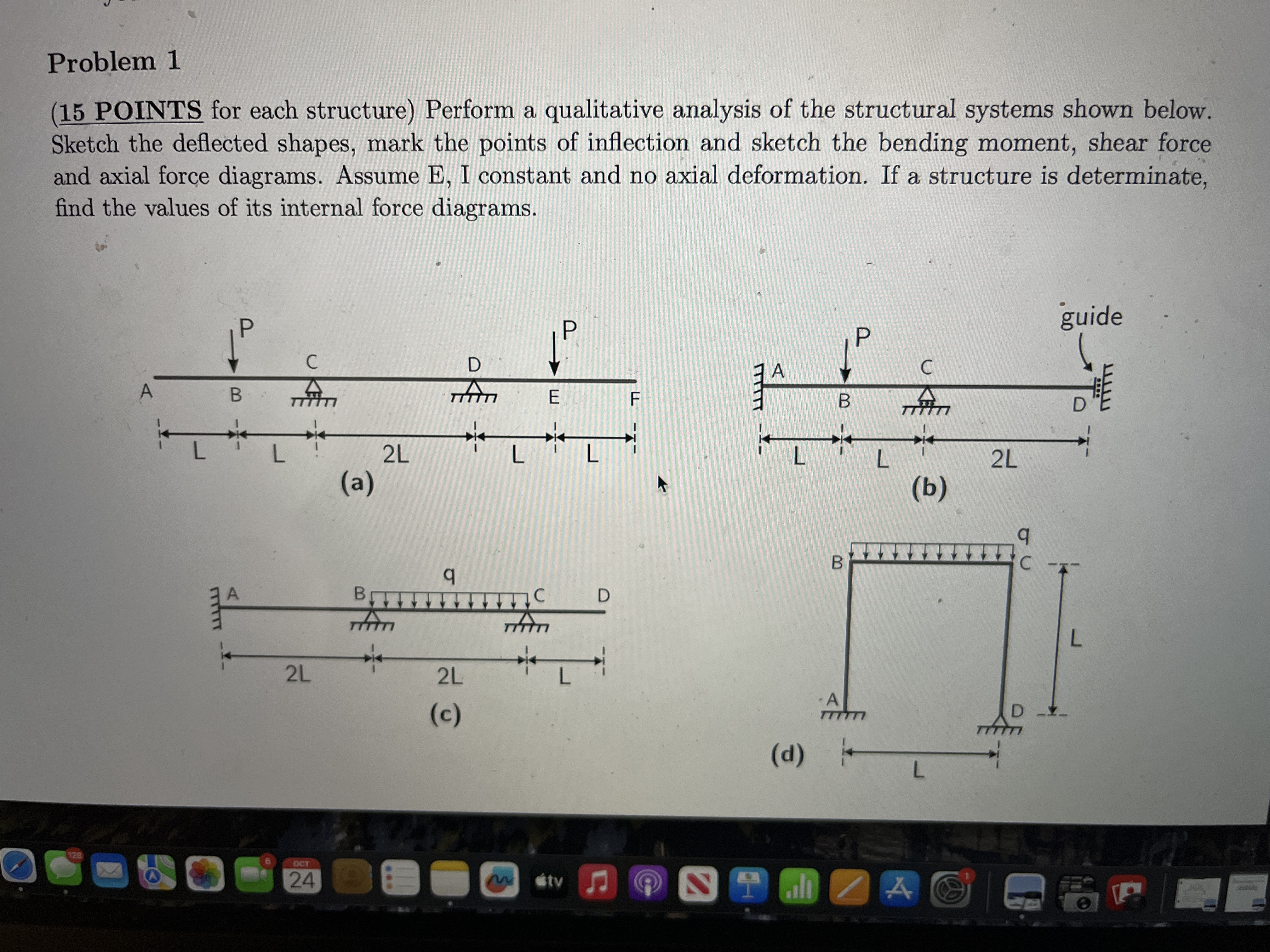 Problem 1 ( 1 5 POINTS for each structure )