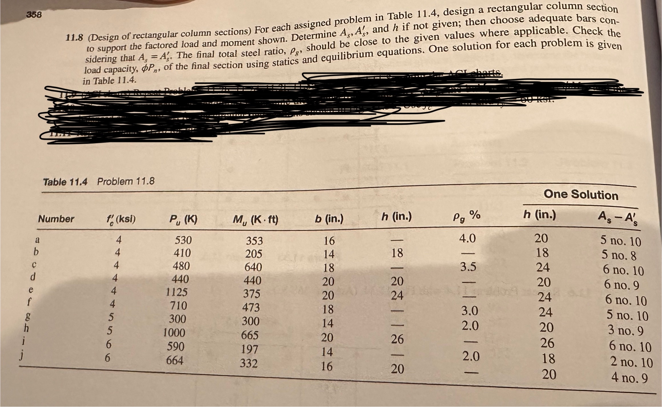Please solve for No . b and g from Table 1 1 . 4