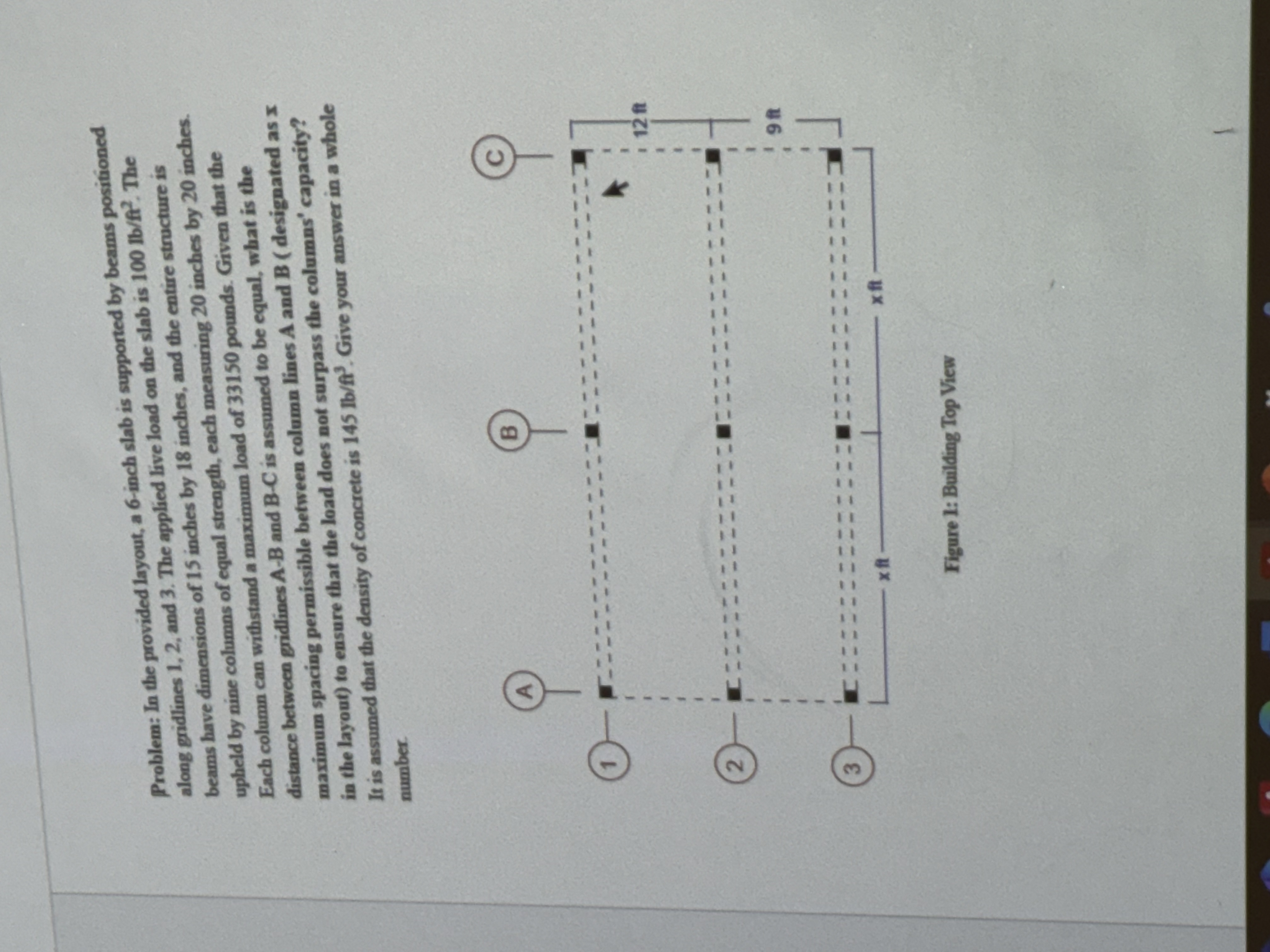 Problem: In the provided layout, a 6 - inch slab