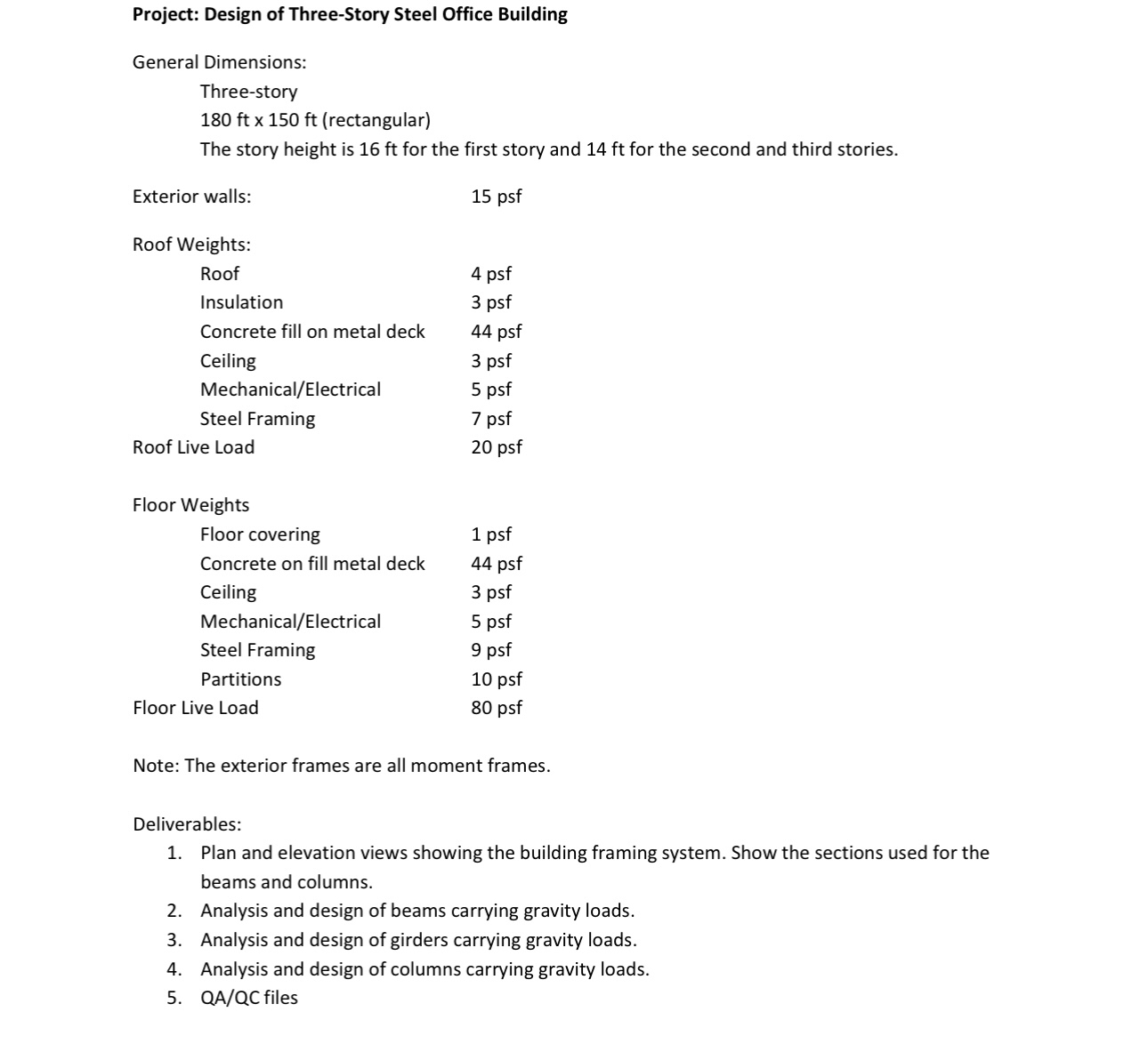 ( Solve it using The steel manual ) Project: