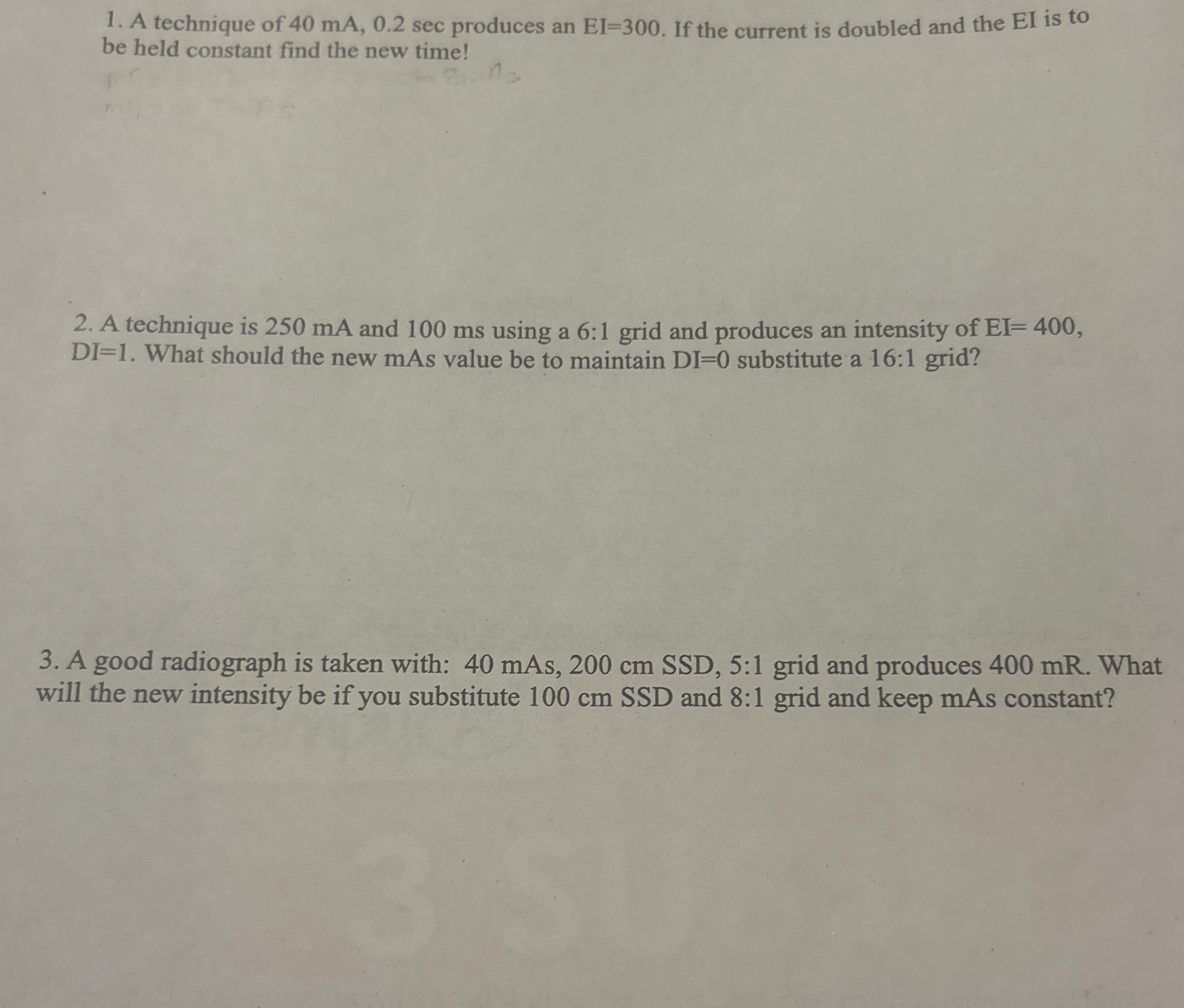 A technique of 4 0 m A , 0 . 2 s e c produces an