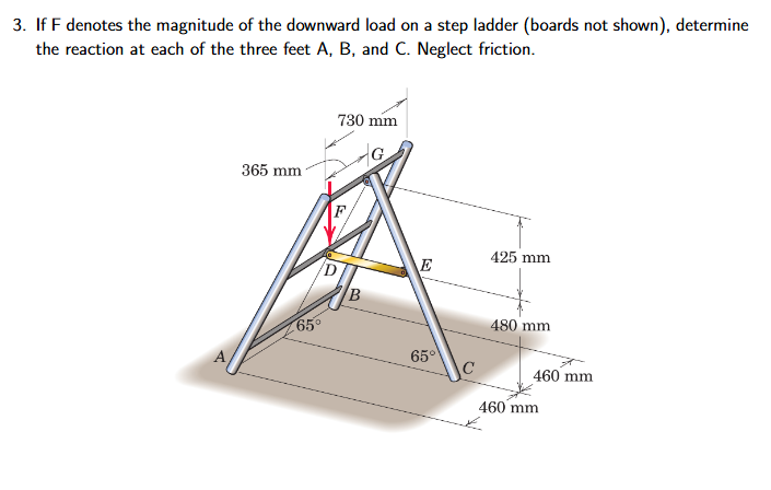 3 . If F denotes the magnitude of the downward