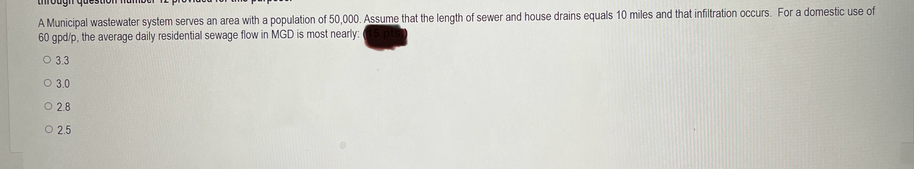 A Municipal wastewater system serves an area with