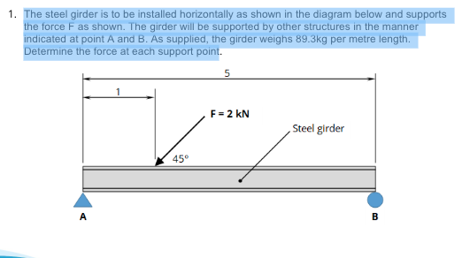 The steel girder is to be installed horizontally