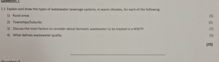 1 . 1 Explain and drow the types of wastewater