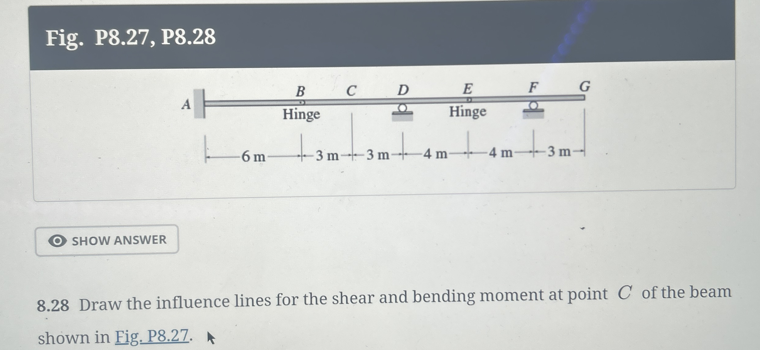 Fig. P 8 . 2 7 , P 8 . 2 8 8 . 2 8 Draw the