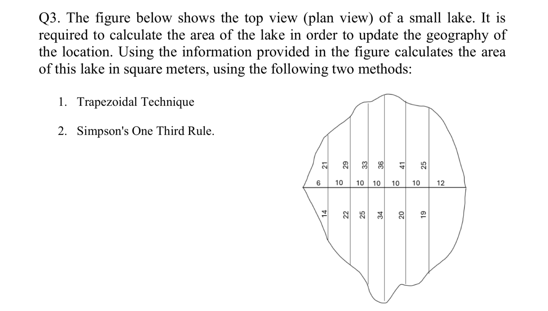 Q 3 . The figure below shows the top view ( plan