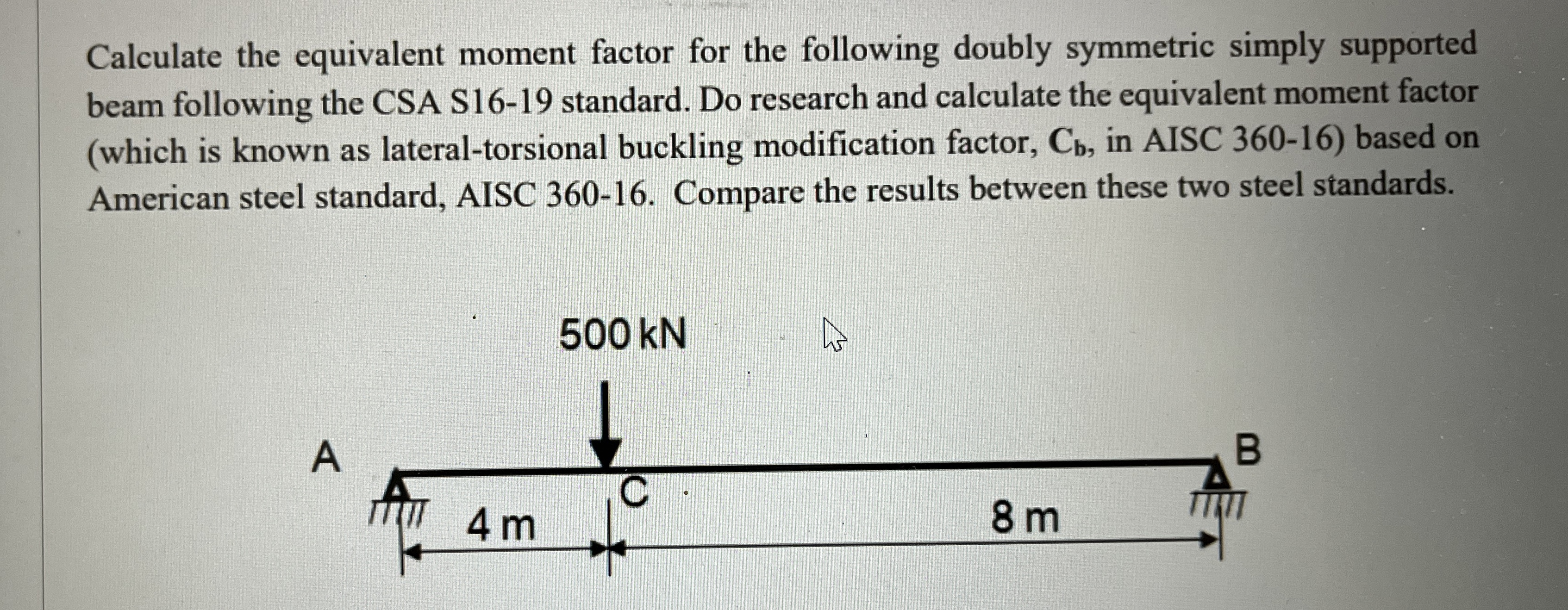 Calculate the equivalent moment factor for the