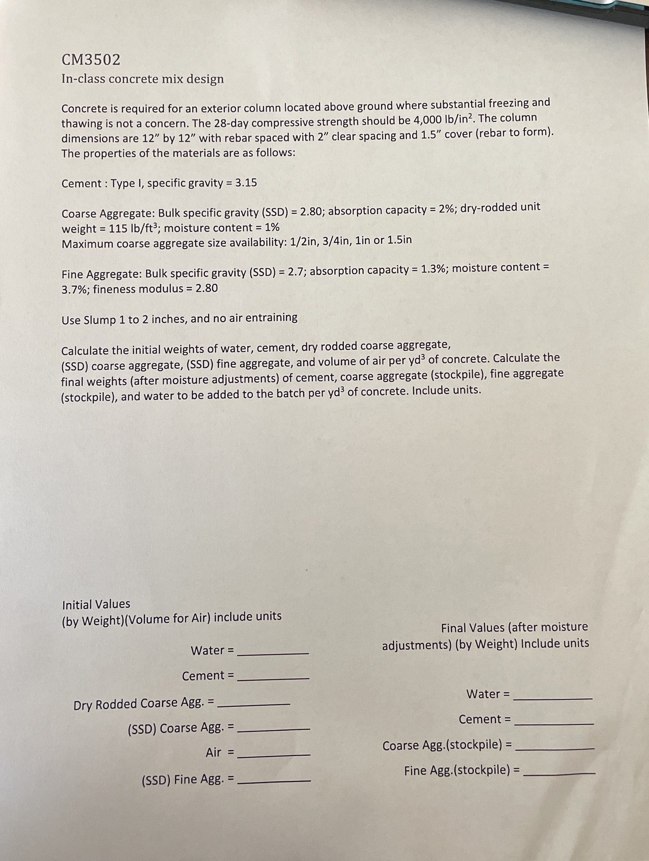 CM 3 5 0 2 In - class concrete mix design