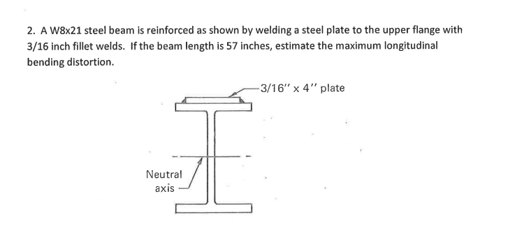 2 . A W 8 x 2 1 steel beam is reinforced as shown