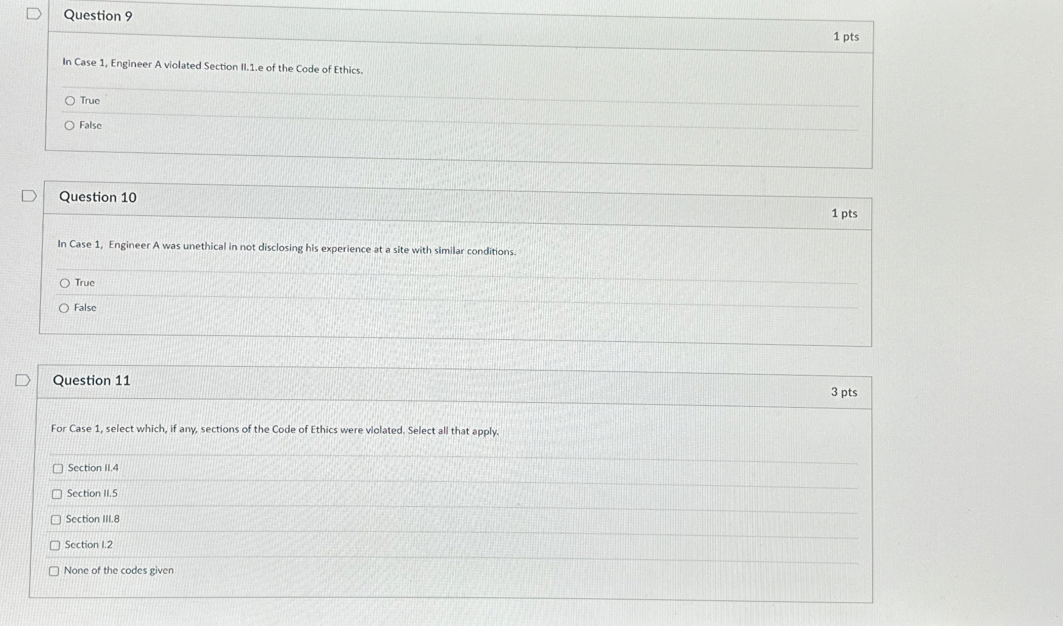 Question 6 1 pts Case 1 Engineer A is contacted