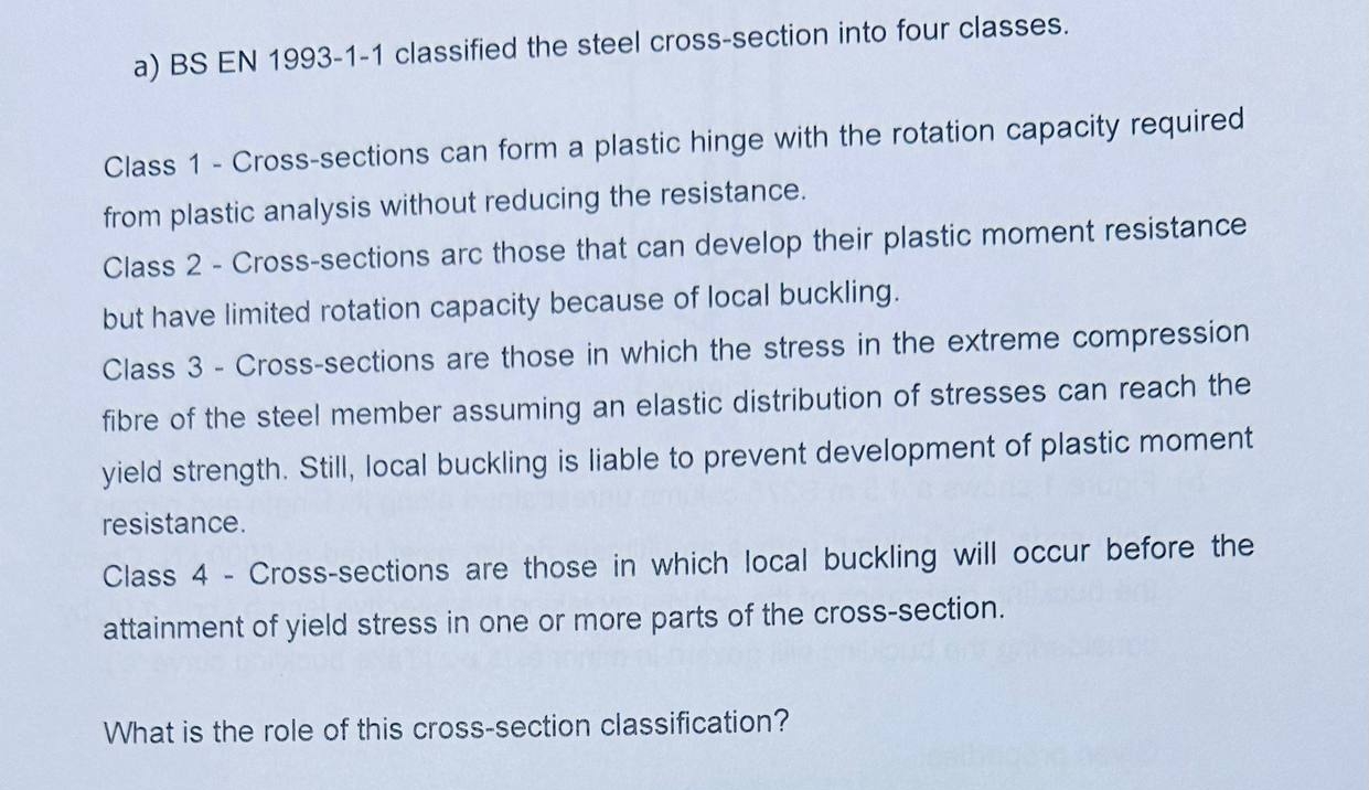a ) BS EN 1 9 9 3 - 1 - 1 classified the steel