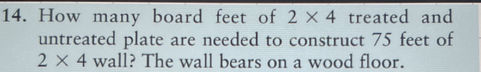 How many board feet of 2 4 treated and untreated