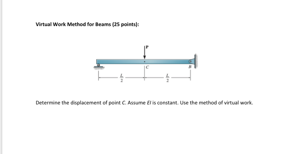 Virtual Work Method for Beams ( 2 5 points ) :