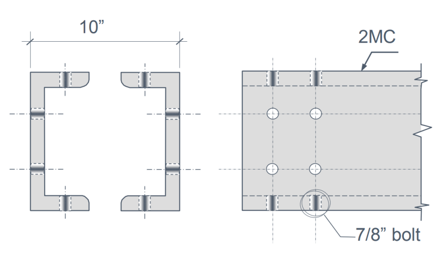 Use LRFD and Select a pair of MC as shown to